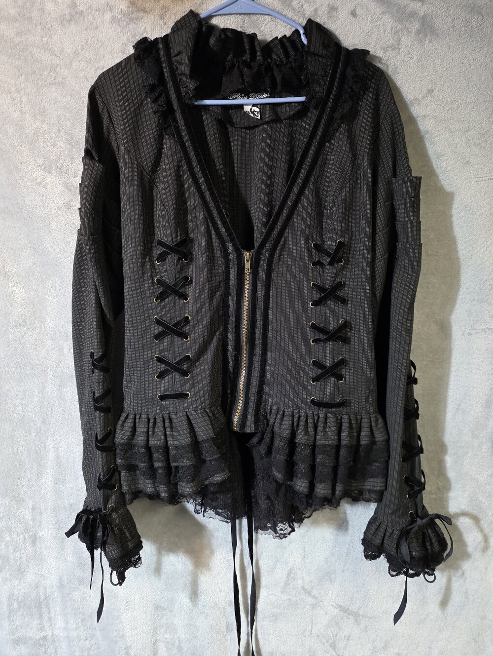 Spin Doctor Florence Pinstripe Corset Jacket Rare Goth Steampunk